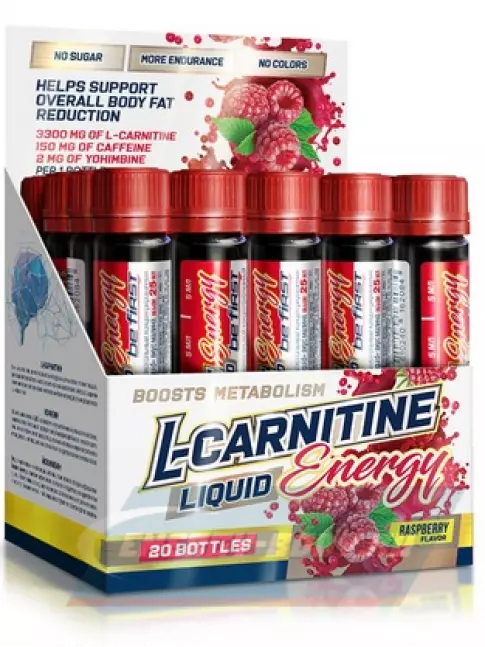 L-Карнитин Be First L-Carnitine Liquid Energy 20 х 25 мл, Малина