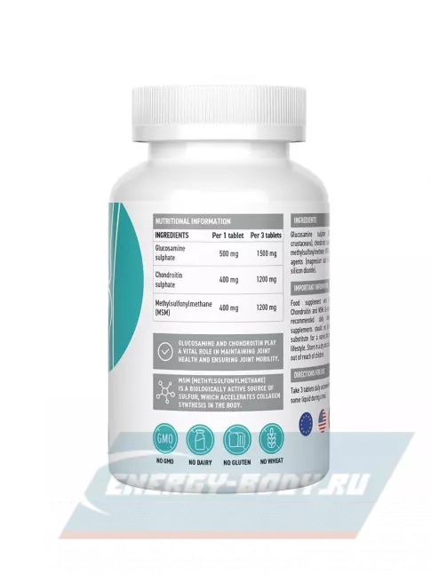 Суставы, связки UltraSupps Glucosamine & Chondroitin & MSM 90 таблеток