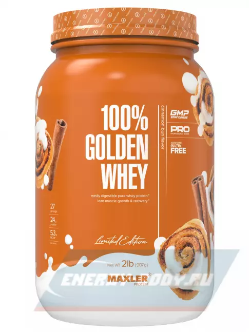  MAXLER 100% Golden Whey 907 г, Булочка с корицей