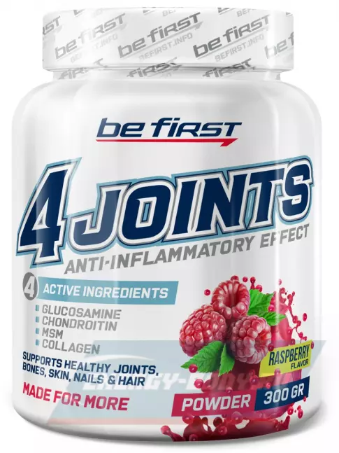 Суставы, связки Be First 4joints Powder 300 г, Малина
