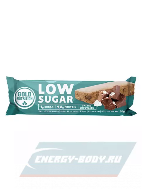 Батончик протеиновый GoldNutrition Low Sugar 30 г, Соленый шоколад