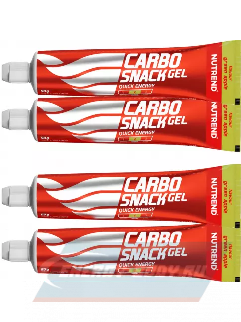 Энергетический гель NUTREND Carbosnack туба 4 шт x 50 г, Зеленое яблоко