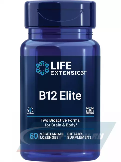  Life Extension B12 Elite 60 вегетарианские пастилки