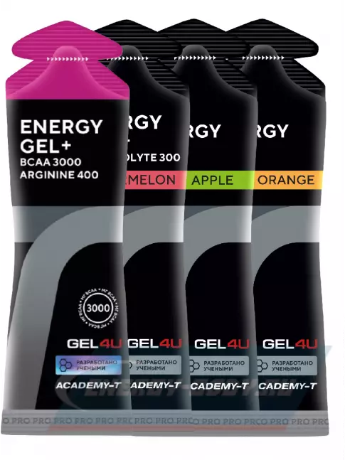 Энергетический гель GEL4U Energy Gel 4 х 60 г, 4 вкуса