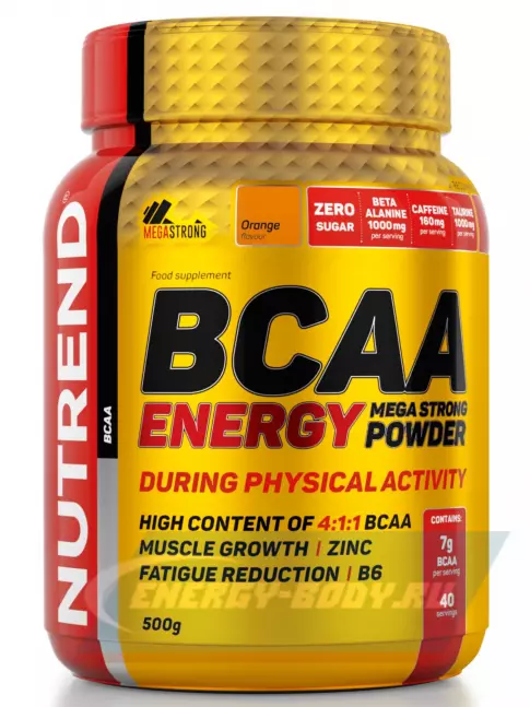 ВСАА NUTREND BCAA Energy MEGA Strong Power 4:1:1 500 г, Апельсин