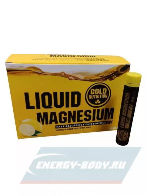 GoldNutrition MAGNESIUM 250 мг + B6 10 x 25 мл, Лимон GoldNutrition MAGNESIUM 250 мг + B6 10 x 25 мл, Лимон