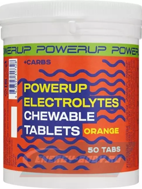 Powerup Electrolytes Chewable Tablets 50 таблеток, Апельсин Powerup Electrolytes Chewable Tablets 50 таблеток, Апельсин