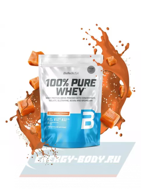  BioTechUSA 100% Pure Whey 454 г, Соленая карамель