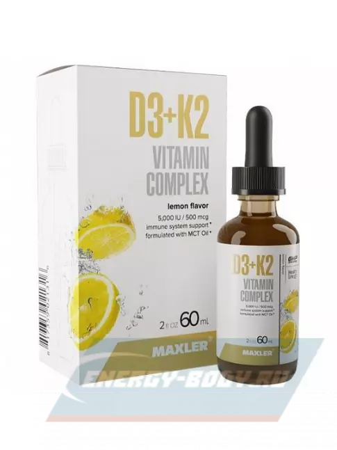  MAXLER D3+K2 Vitamin Complex drops 60 мл, Лимон