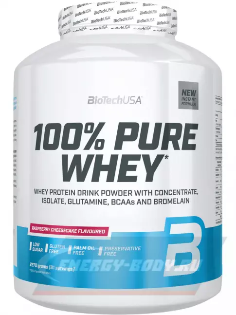  BioTechUSA 100% Pure Whey 2270 г, Малиновый чизкейк