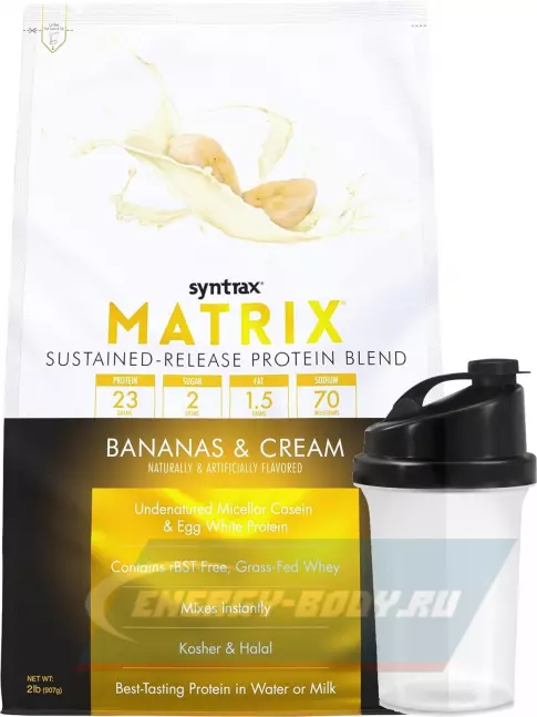  SYNTRAX Matrix 2 lbs 907 г + шейкер, Банановый крем