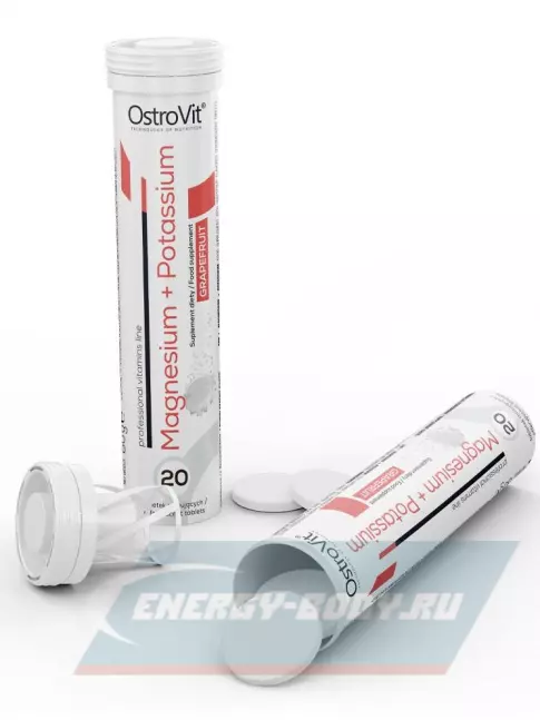  OstroVit Magnesium + Potassium 20 шипучих таблеток, грейпфрут