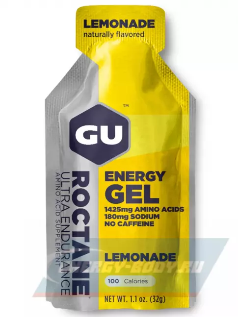 Энергетический гель GU ENERGY GU ROCTANE Energy Gel no caffeine 3 x 32 г, Лимонад