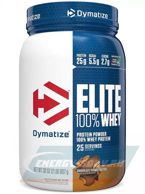  Dymatize Elite Whey 100% 907 г, Шоколадовое арахисовое масло