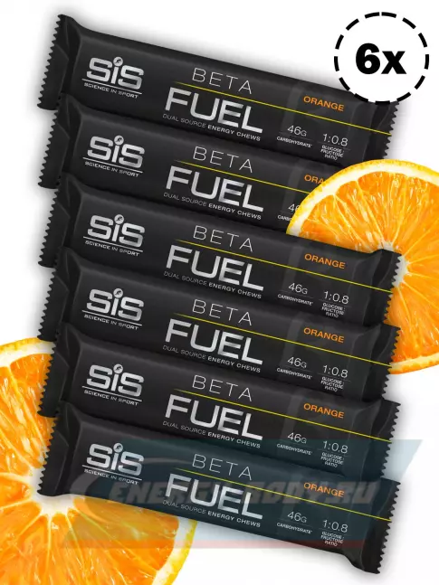 Восстановление SCIENCE IN SPORT (SiS) BETA FUEL ENERGY CHEW (Жевательный) 6 x 60 г, Апельсин