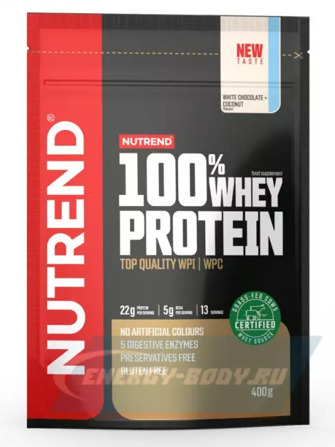  NUTREND 100% Whey Protein 400 г, Белый шоколад - Кокос