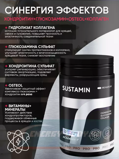 Суставы, связки Академия-Т SUSTAMIN 180 капсул, 