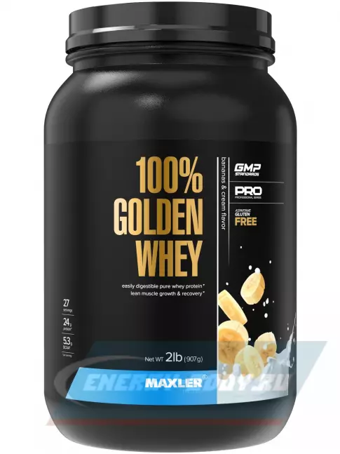  MAXLER 100% Golden Whey 907 г, Банановый крем
