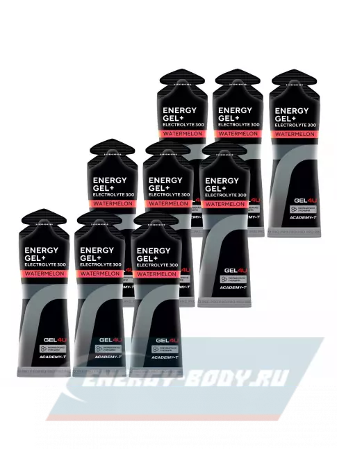 Энергетический гель GEL4U Energy GEL + Electrolyte 300 9 x 60 г, Арбуз