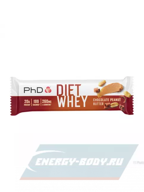 Батончик протеиновый PhD Nutrition Diet Whey Bar 63 г, Шоколад-Арахисовое масло