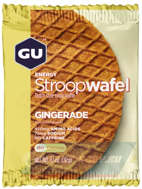Батончик энергетический GU ENERGY GU ENERGY STROOPWAFEL no caffeine 16 x 32 г, Имбирь