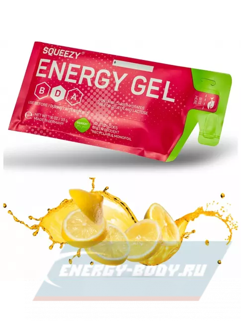 Энергетический гель SQUEEZY ENERGY GEL no caffeine 33 г x 12 саше, Mix
