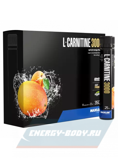 L-Карнитин MAXLER L-Carnitine 3000 14 x 25 мл, Абрикос-манго
