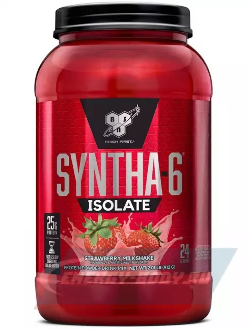  BSN SYNTHA-6 ISOLATE 912 г / 2.01 LB, Молочный коктейль с клубникой