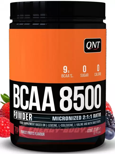 ВСАА QNT BCAA 8500 Powder 2:1:1 350 г, Лесные ягоды ВСАА QNT BCAA 8500 Powder 2:1:1 350 г, Лесные ягоды