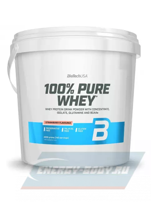  BioTechUSA 100% Pure Whey 4000 г, Клубника