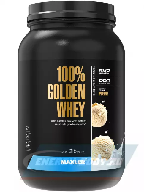  MAXLER 100% Golden Whey 907 г, Ванильное мороженое
