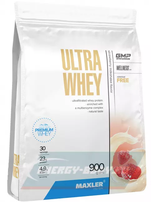  MAXLER Ultra Whey 900 г, Клубника