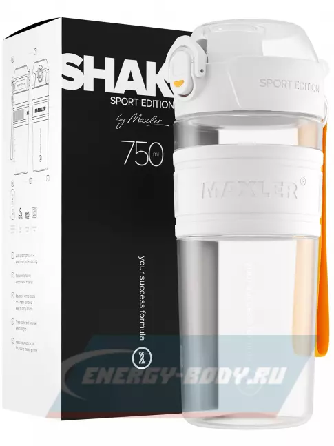  MAXLER Shaker Bottle Sport Edition 750 мл, Белый