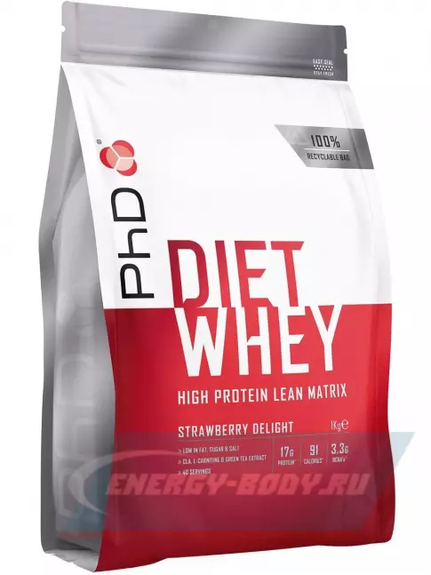  PhD Nutrition Diet Whey Protein 1000 г, Восхитительная клубника