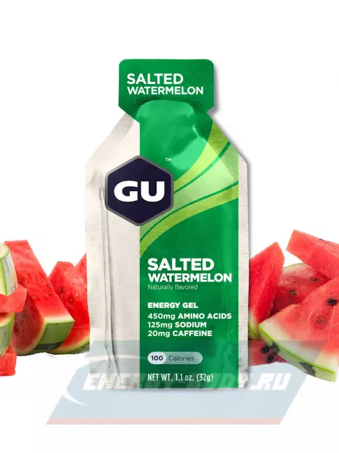 Энергетический гель GU ENERGY GU Original Energy Gel 20mg caffeine 4 x 32 г, Соленый Арбуз
