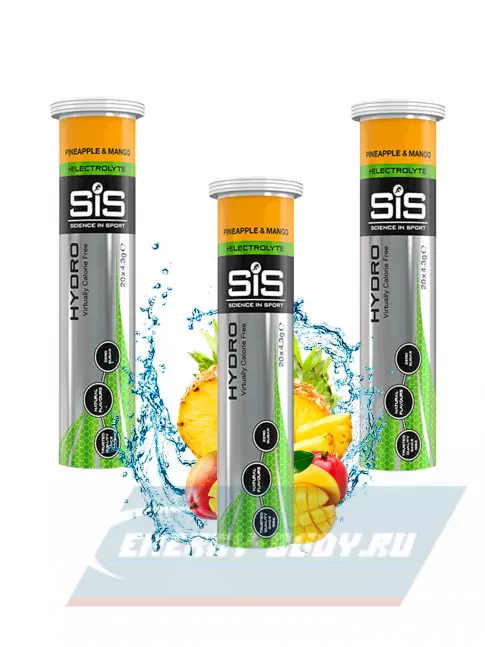  SCIENCE IN SPORT (SiS) GO Hydro Tablet 20s 3 x 20 таблеток, Ананас - Манго
