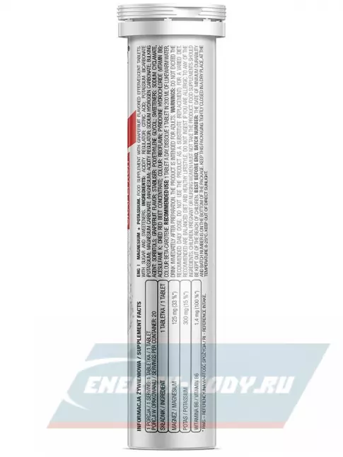  OstroVit Magnesium + Potassium 20 шипучих таблеток, грейпфрут