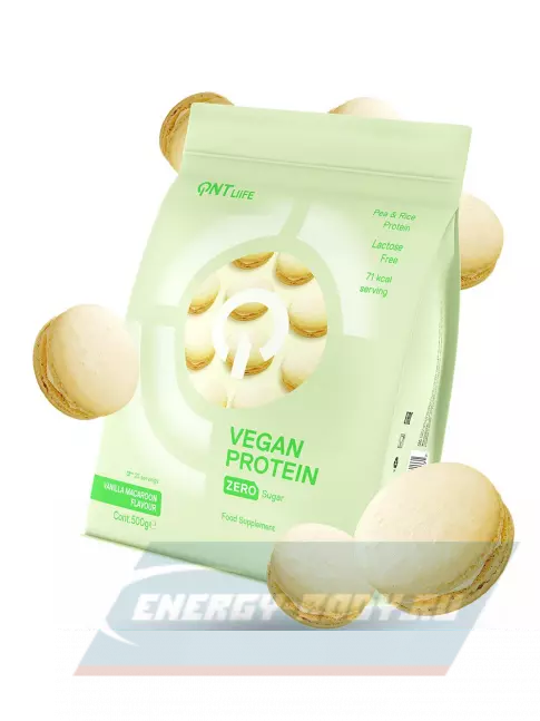  QNT Vegan Protein Zero Sugar 500 г, Ваниль - Макарун