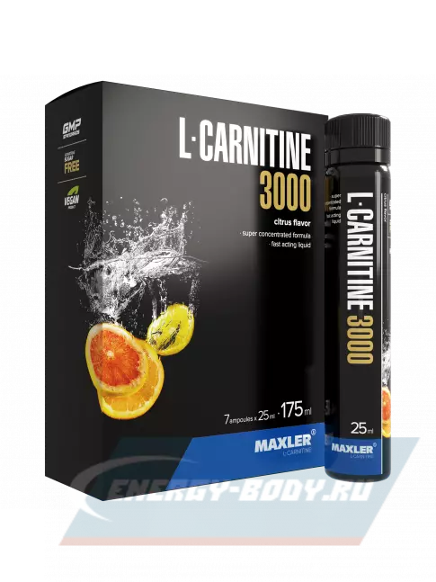 L-Карнитин MAXLER L-Carnitine 3000 7 x 25 мл, Цитрус
