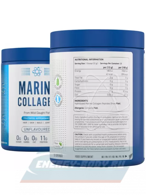 COLLAGEN APPLIED NUTRITION Marine collagen 300 г, Натуральный