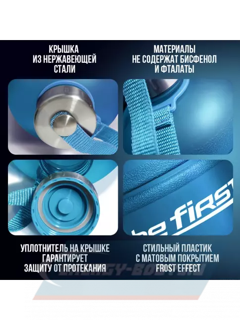  Be First Бутылка для воды (матовая TS 1.890-FROST) 1890 мл, Голубой