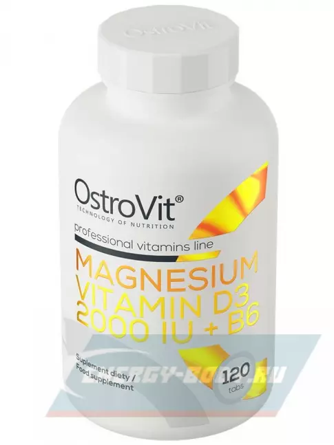  OstroVit Magnesium + Vitamin D3 2000 IU + B6 120 таблеток