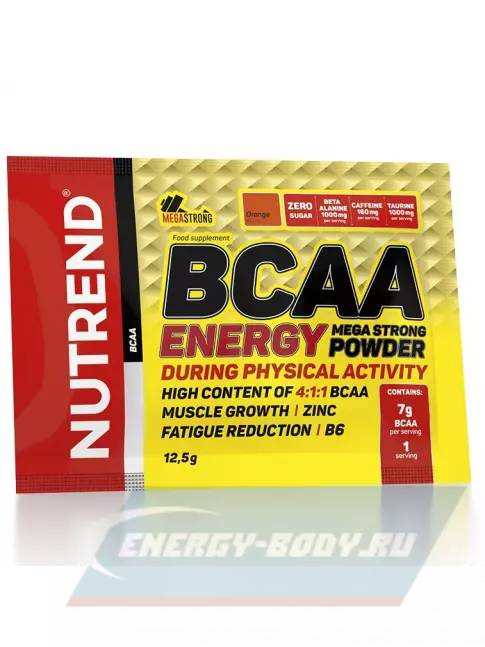 ВСАА NUTREND BCAA Energy MEGA Strong Power 4:1:1 12.5 г, Апельсин