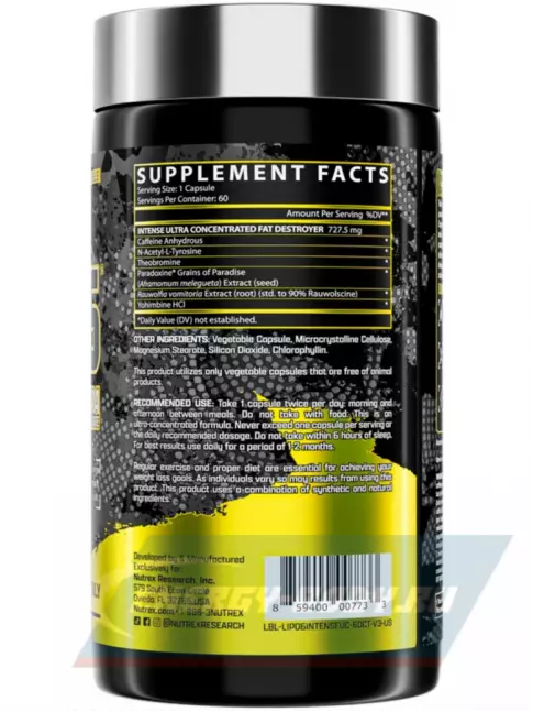  Nutrex Lipo 6 Black Intense Ultra Concentrate US 60 капсул