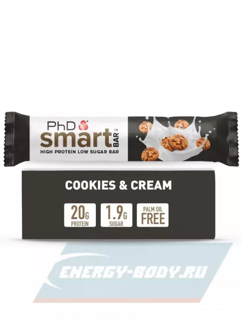 Батончик протеиновый PhD Nutrition Smart Bar 12 x 64 г, Печенье и Сливки