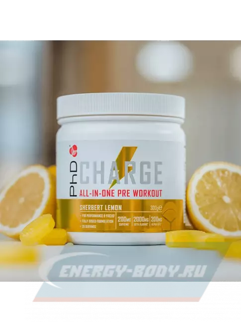 Предтерник PhD Nutrition Предтренировочный комплекс charge 300 г, Лимонный Щербет