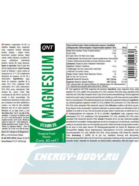 QNT MAGNESIUM + VITAMIN B6 Тропические фрукты QNT MAGNESIUM + VITAMIN B6 Тропические фрукты