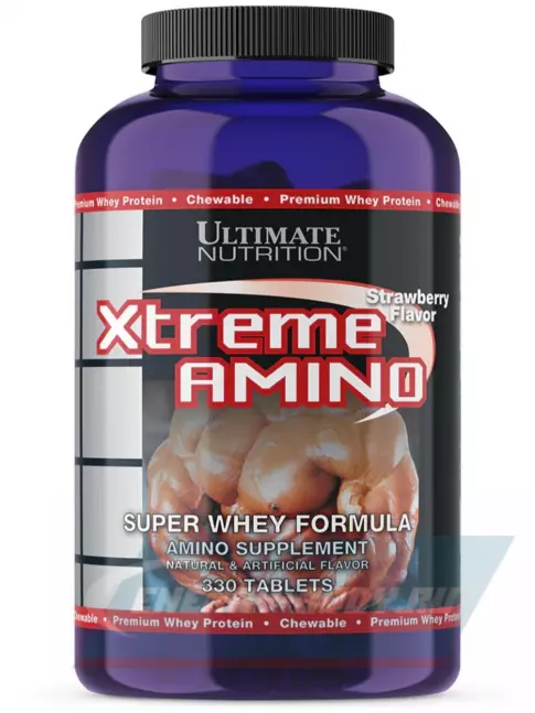 Аминокислотны Ultimate Nutrition Xtreme Amino Super 330 жевательных таблеток, Клубника
