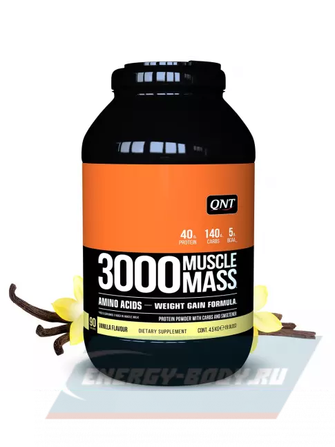 Гейнер QNT MUSCLE MASS 3000 4500 г, Ваниль