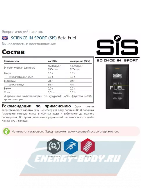  SCIENCE IN SPORT (SiS) Beta Fuel MIX4, Клубника-Лайм, Красные ягоды